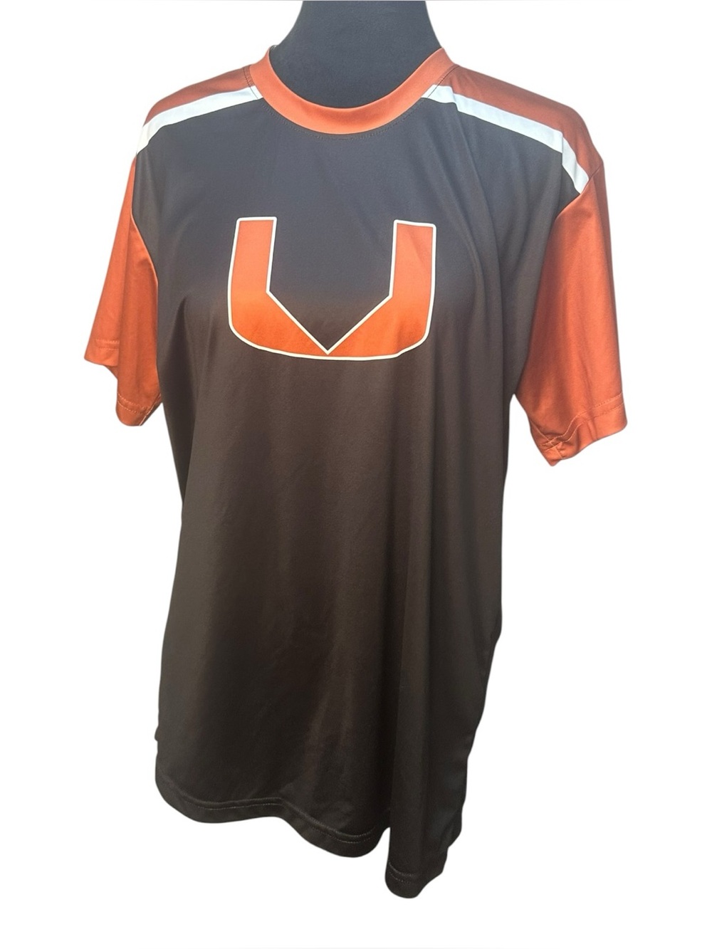 Champro Miami Hurricanes Women’s Athletic Shirt Size Large Black Orange Performa